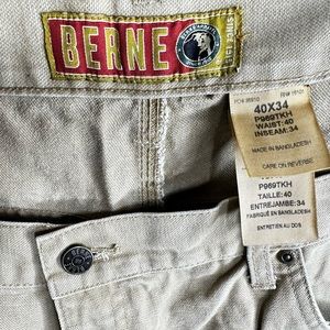 BERNE Mens Carpenter Pants. Heavy Duty workwear. Big & Tall 40x34 Relaxed cotton